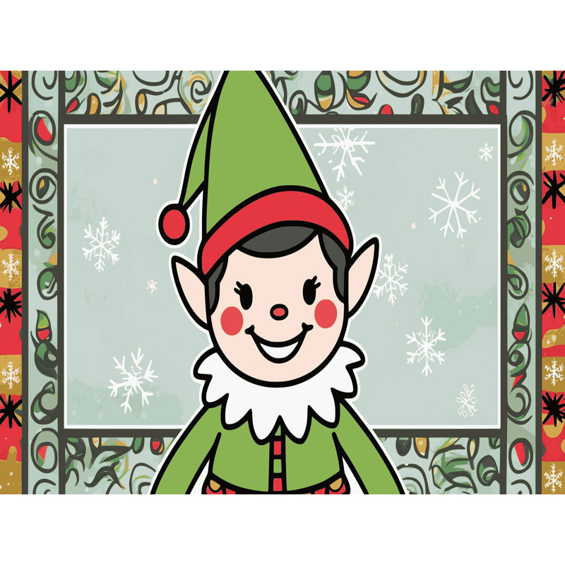 The Holiday Aisle® Christmas Winter Holiday Rug, Rectangle 2' x 3'