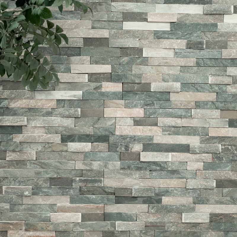 Stonecrest 9 in. x 24 in. Split Face Natural Stone Ledger Panel Wall Tile, Cobalt Mist