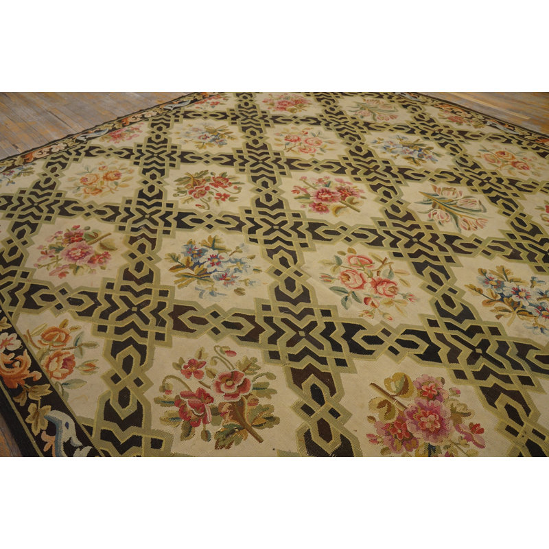 Grand tapis antique français Aubusson