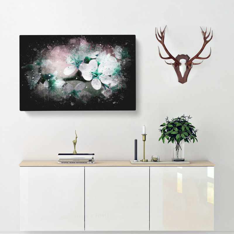 White Cherry Blossom Tree In Bloom - Wrapped Canvas Print, 40cm H x 60cm W x 3cm D