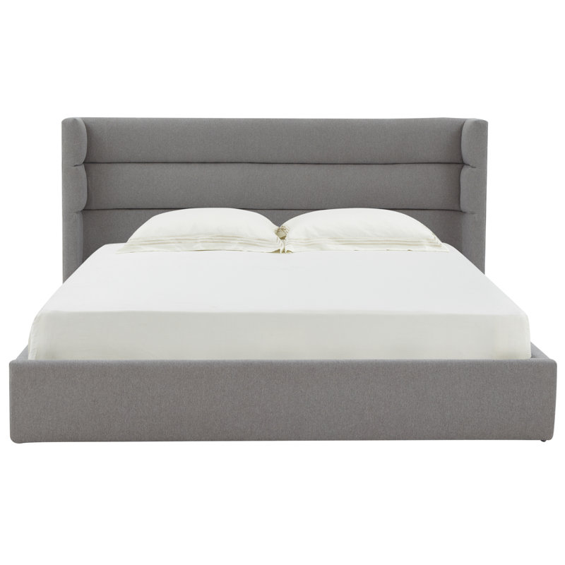 Upholstered Bed, Light Gray, Queen