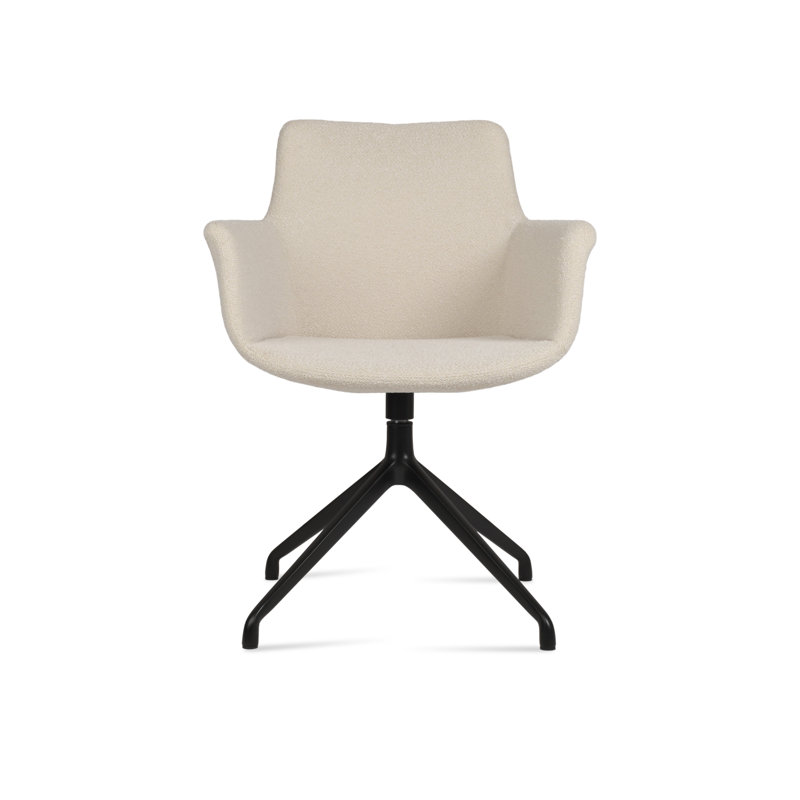 Fauteuil Bottega, Blanc cassé, Noir