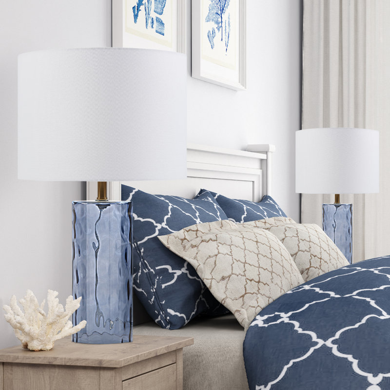 Loranger Mizpah 21.5" Table Lamp Set, Blue