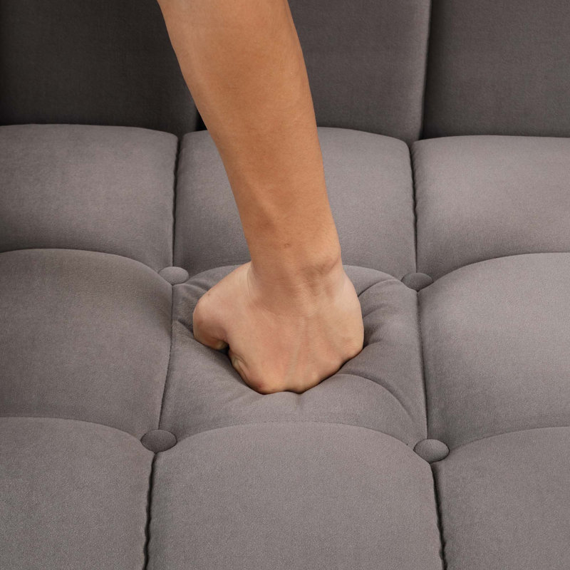 Kharsyn , Mélange de polyester gris, H 30,5 po x l 89 po x P 34 po