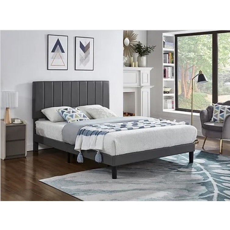 Latitude Run® Vegan Leather Wingback Bed | Wayfair