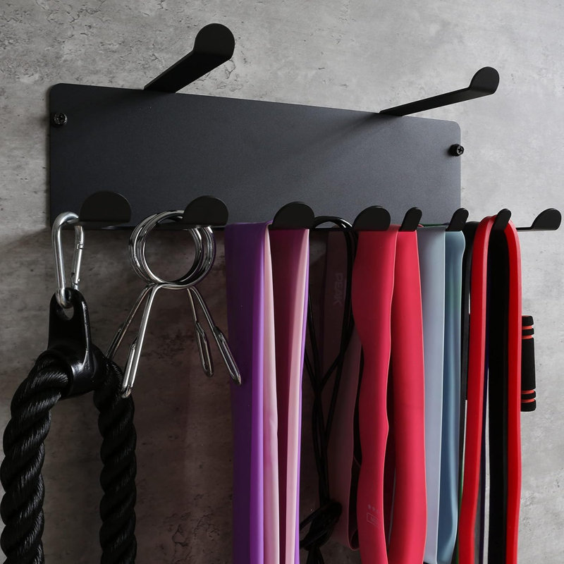 Multi-Purpose Gym Equipment Storage Rack Resistance Bands Storage Hanger Barbell Rack Heavy Duty Gym Rack For Exercise Bands, Lifting Belts And Jump Ropes