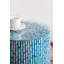 Tabouret de jardin bleu, table d'appoint Capiz