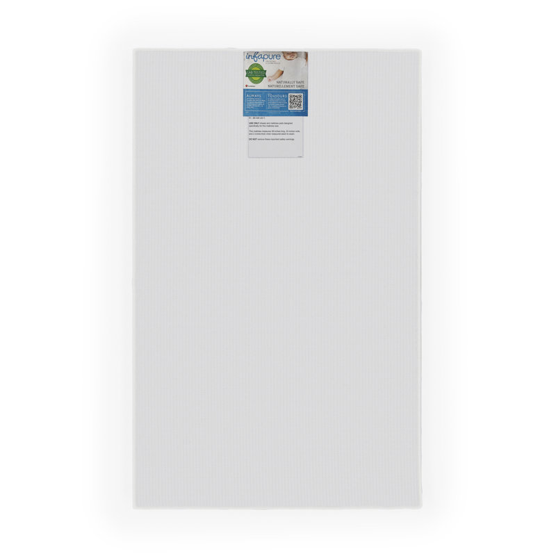 Compact White Foam Crib Mattress with Water Resistant Cover