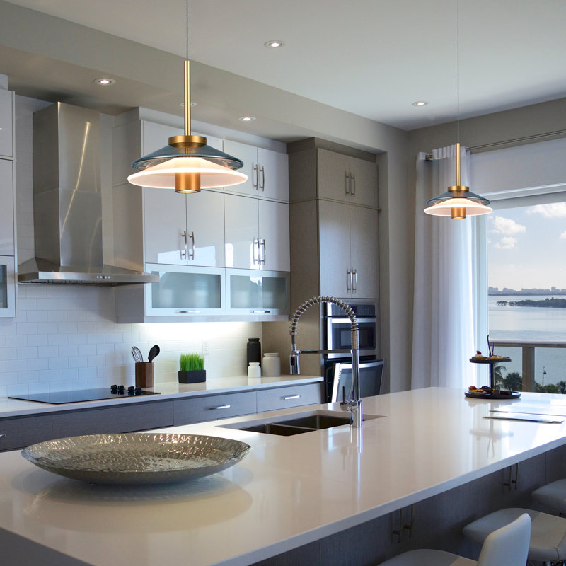 Verona 80.25" Gold Glass LED Pendant Light
