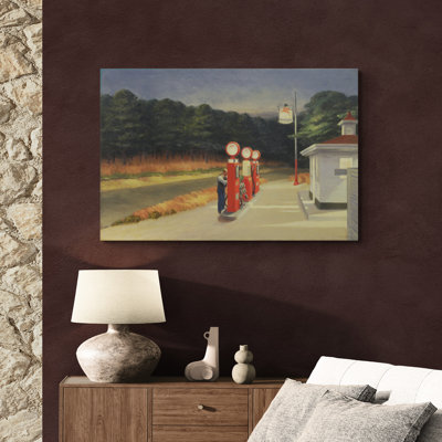 Gas Pumps by Edward Hopper - Wrapped Canvas Art Prints