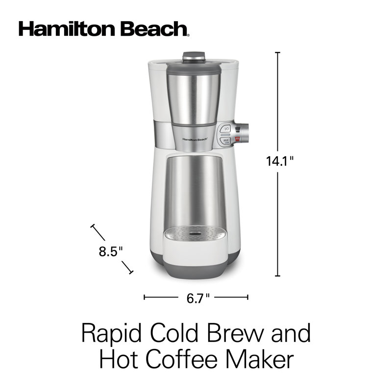 Hamilton Beach® Convenient Craft Rapid Cold Brew and Hot Coffee Maker 16 oz. Capacity, White
