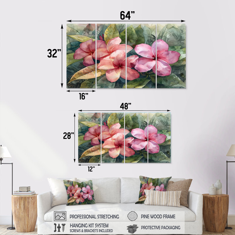 Greilickville - ensemble d'art mural Plumeria, H 28 po x l 48 po
