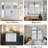  Sheer Linen Kitchen Curtains, Striped Print Farmhouse Decor Cafe Curtains, Boho Drapes with Rod Pocket for Living Room Bathroom, 2 Panels-59006795-59006793