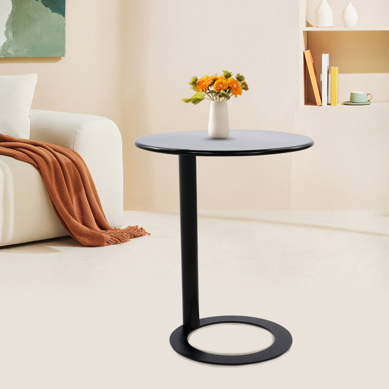 Table d'appoint ronde 18 po, Noir