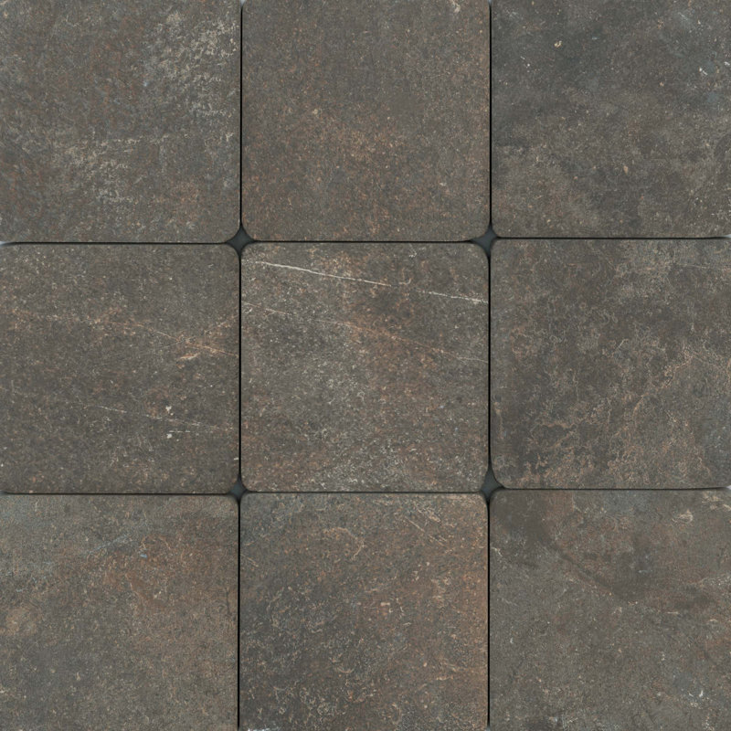 8" x 8" Porcelain Stone Look Wall & Floor Tile, Russet