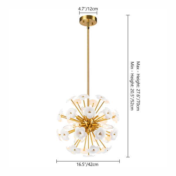 Willa Arlo Interiors Colstrip 11 - Light Sunburst Modern Glass Bubble  Chandelier | Wayfair