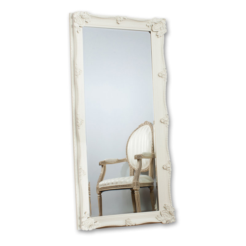Lindsay Wood Flat Floor Mirror, Cream