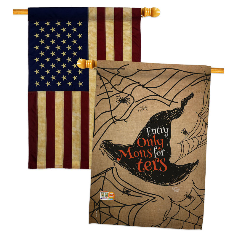 Drapeau de maison en polyester 2 côtés 3 pi 3 po x 2 pi