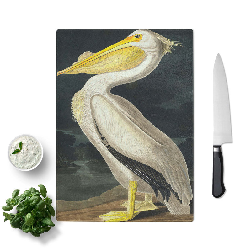 Tempered Glass American Pelican Chopping Board, 28.5 cm W x 39 cm L
