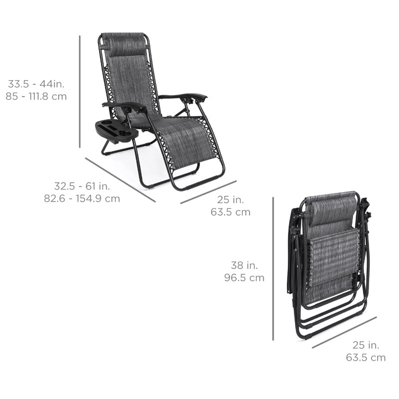 Fauteuil inclinable Nathen Zero Gravity, Gris