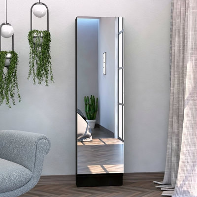 Shoe Rack 67" H, Five Internal Storage Shelves, A Mirror, A Door, Approximate Capacity Of 10 Pairs Of Shoes