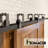 Black Top Mount T-Shape Design Double Track Bypass Three Door Barn Door Hardware Kit (Door Not Included)-66802119
