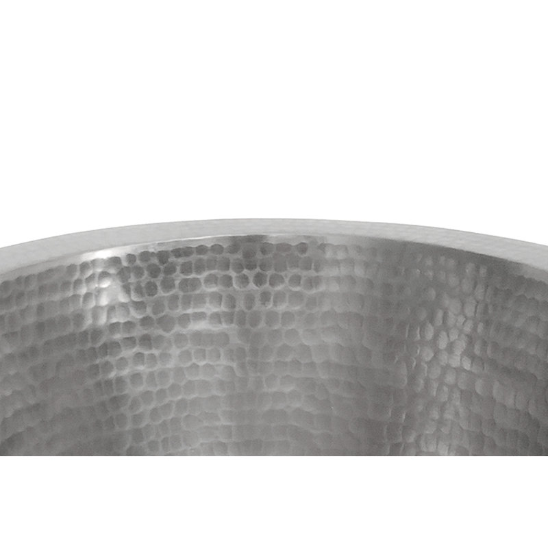 12" Round Hammered Copper Bar Sink w/ 2" Drain Opening in Nickel