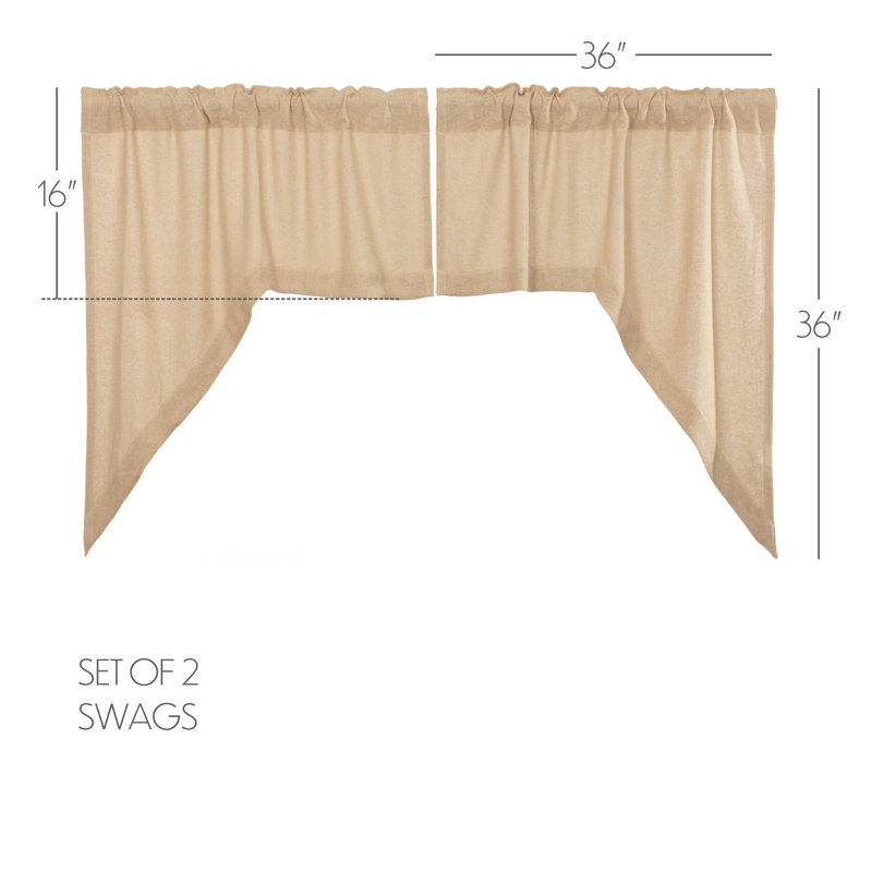 Alcala Cotton Swag Window Valance, Vintage Tan