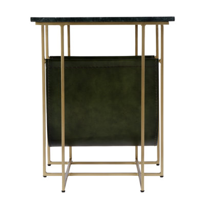 Stephanik Marble & Leather Magazine Side Table