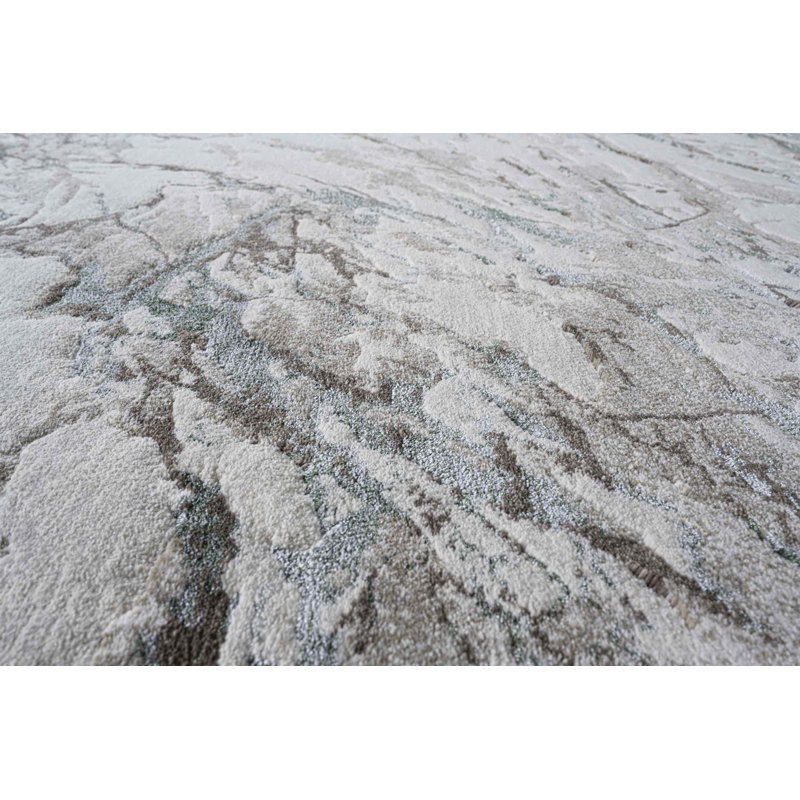 Ortraud Machine Woven Green/Grey Indoor Rug, Rectangle 80 x 150cm