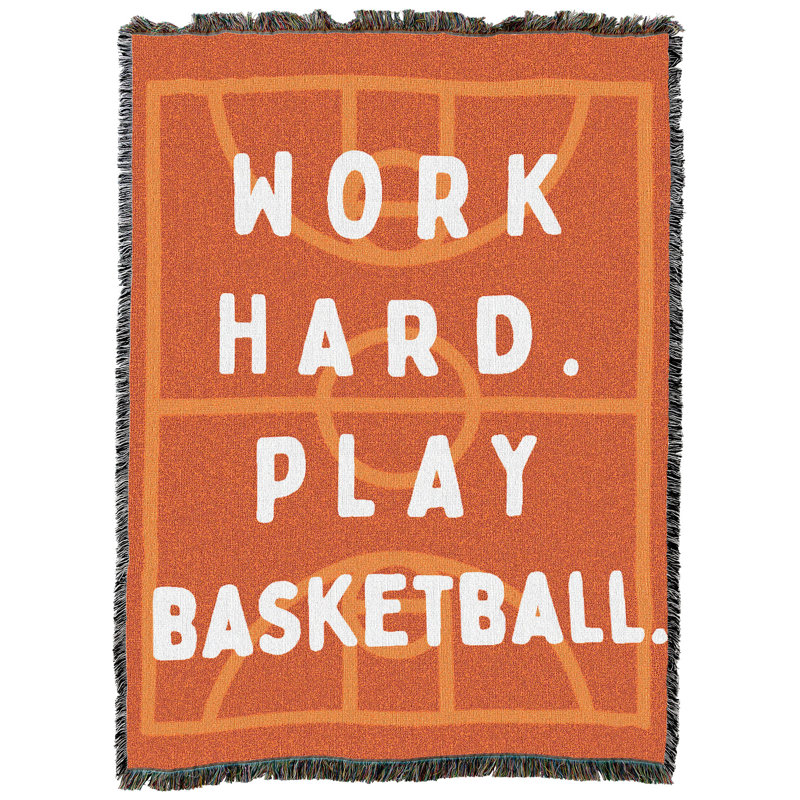Jeté en coton Pure Country Weavers Work Hard Play Basketball, L 72 po x l 54 po