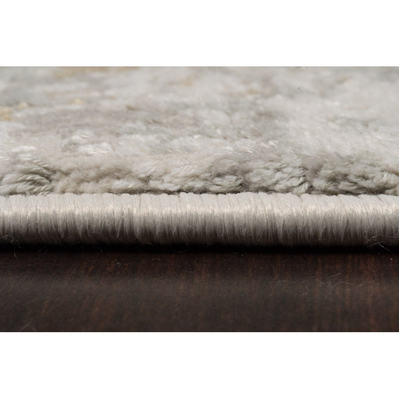 Tapis beige / ivoire à motif abstrait Shaniya, Tapis de couloir 2 pi 2 po x 7 pi 7 po