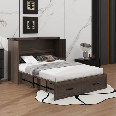 Grand lit escamotable avec station de charge