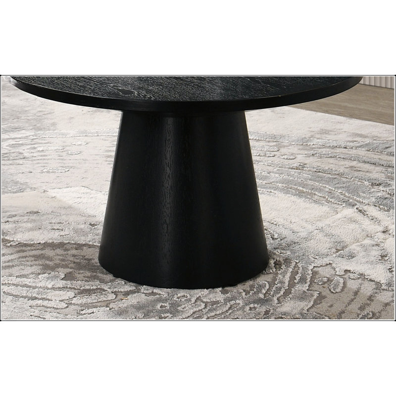 Table basse moderne et contemporaine avec base en forme de cône, durable et élégante pour tout espace de vie, Noir