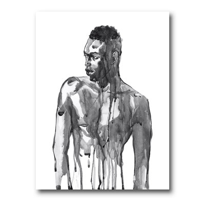 " Handsome African Man Portrait On White I "