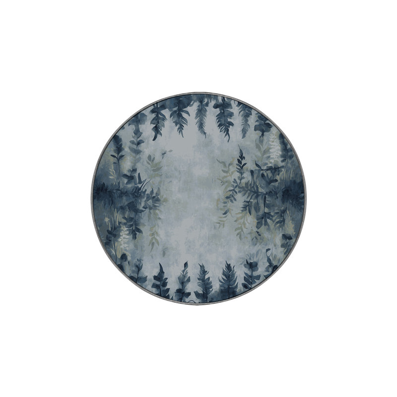 Tapis gris lavable à la machine, Rond 4 pi