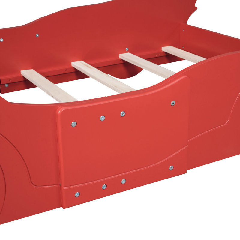 Lit plateforme avec roulettes Race, Lit simple, Rouge