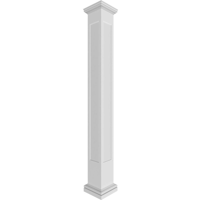 Ensemble de colonnes encastrées carrées classiques en PVC Craftsman Classic, H 108 po x l 7,63 po