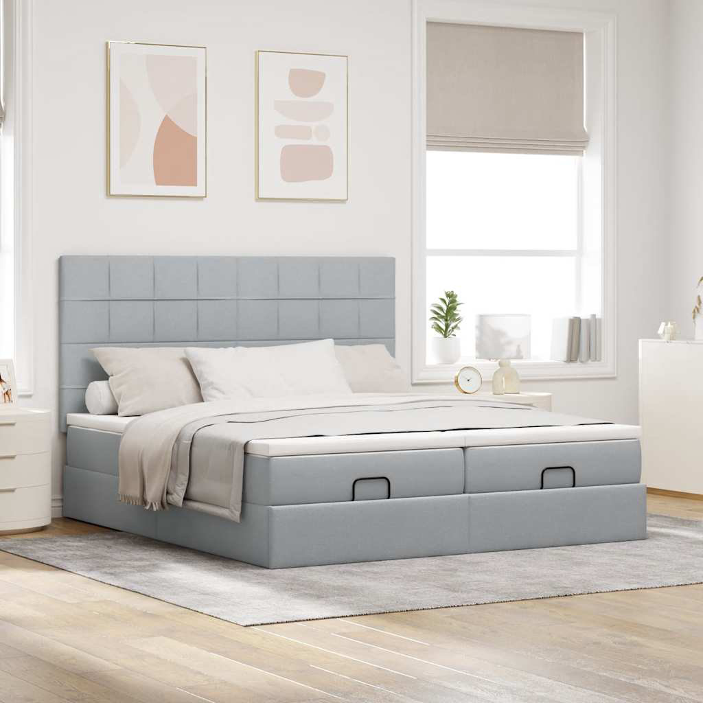 Vidaxl Ottoman-Bett Mit Matratzen Rosa 200X200 Cm Samt