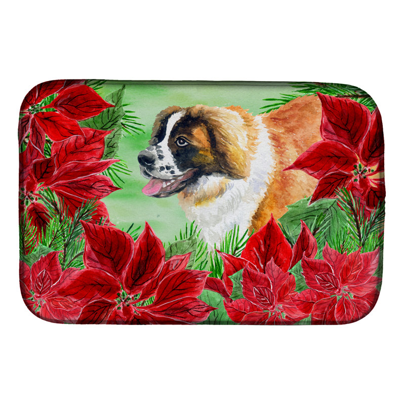 Tapis de séchage poinsettia saint bernard