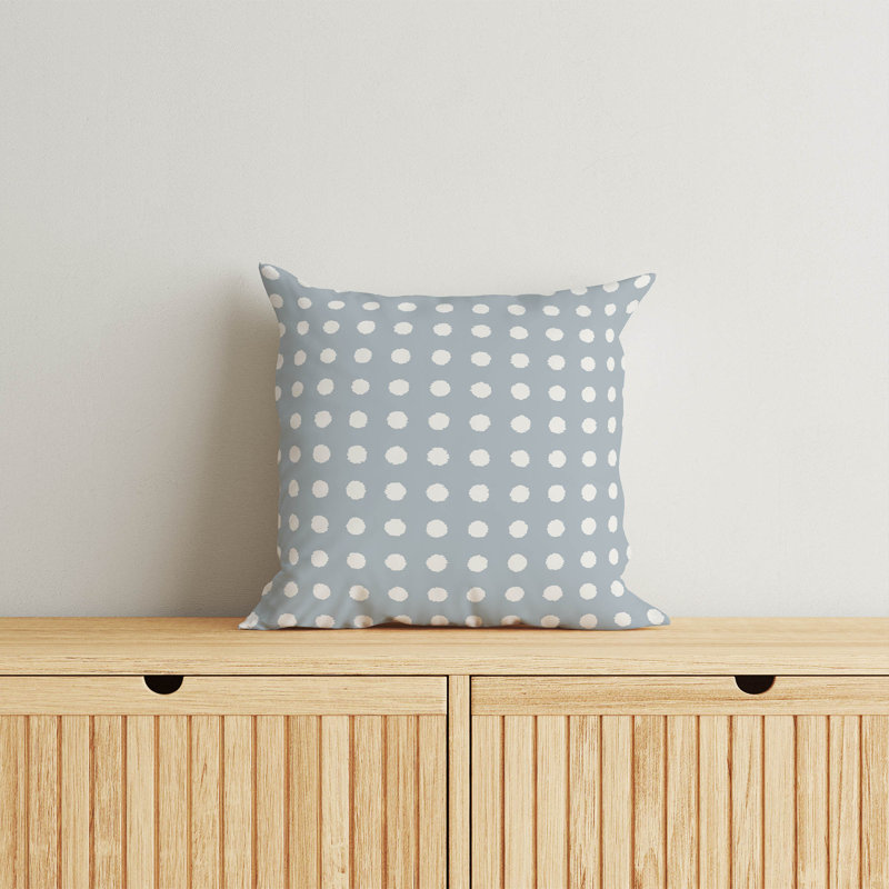 Dot Locked Slate Blue Throw Pillow, 18"H x 18"W