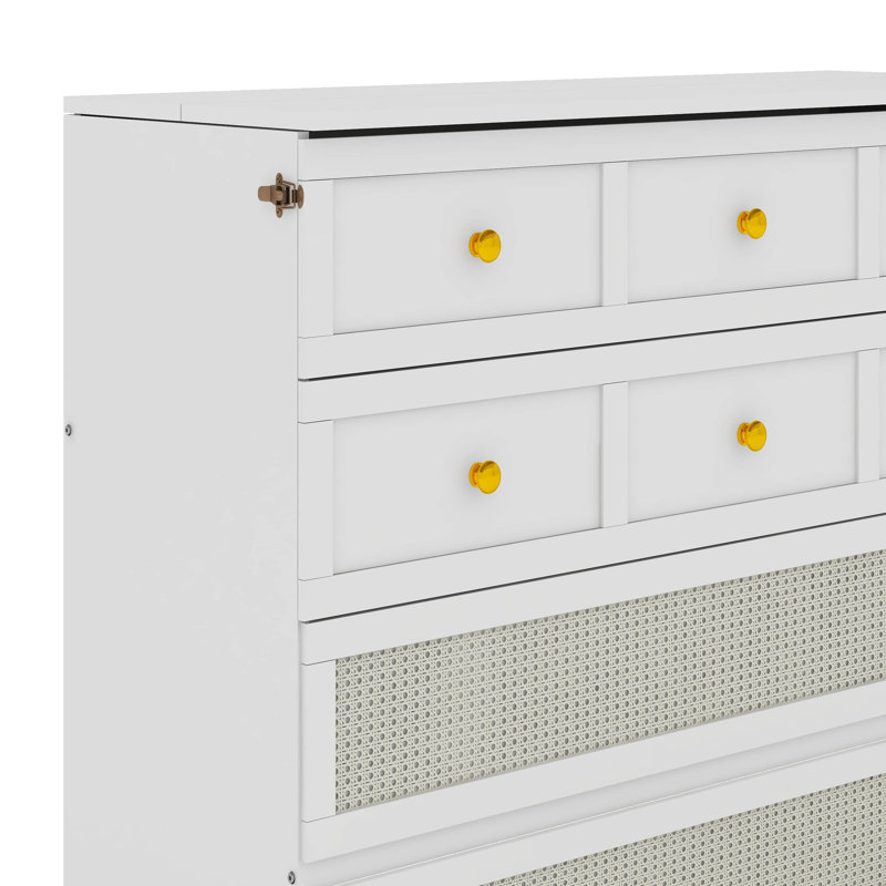Grand lit escamotable avec tiroirs, Blanc