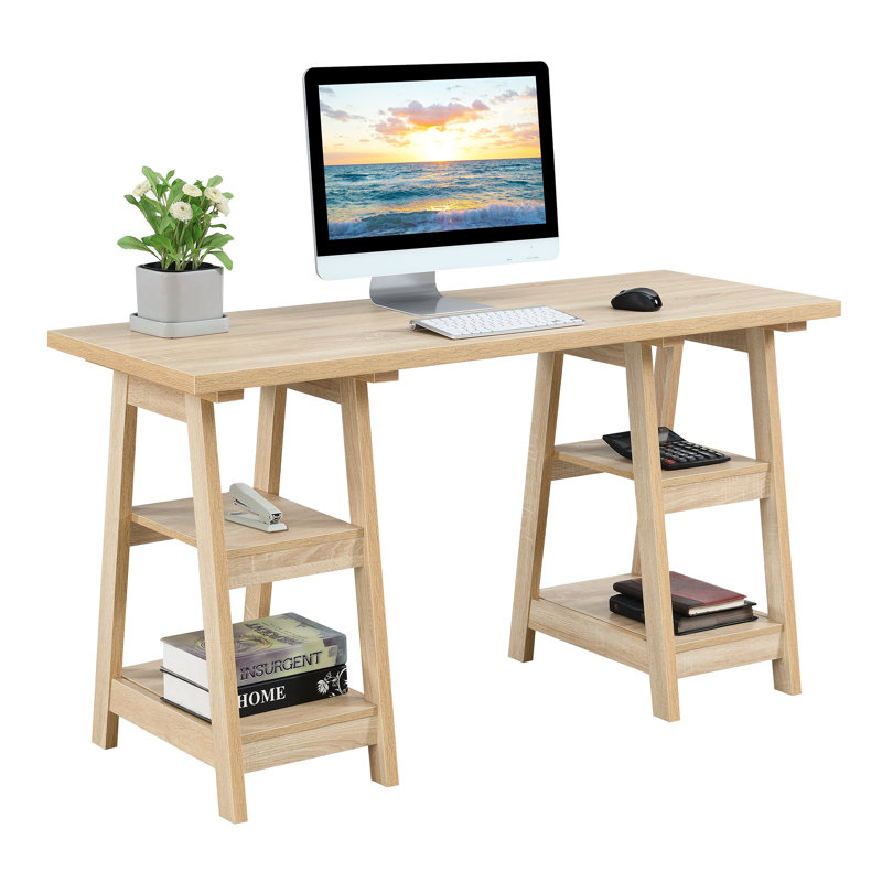 Burke Reversible Computer Desk, Weathered White