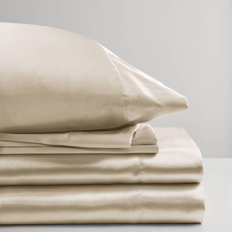 Satin Luxury Sheet Set, California King Sheet Set, Champagne