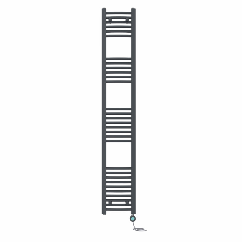Curved Towel Rail Heated Towel Rails, 180cm H x 30cm W x 3.4cm D, Anthracite