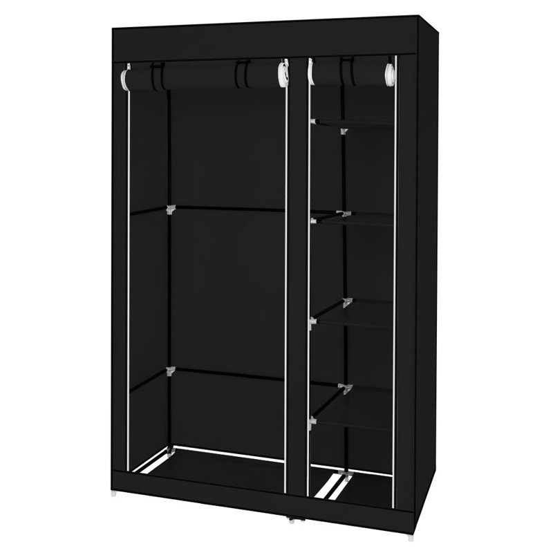Qualana 59.06'' Portable Wardrobe, Black