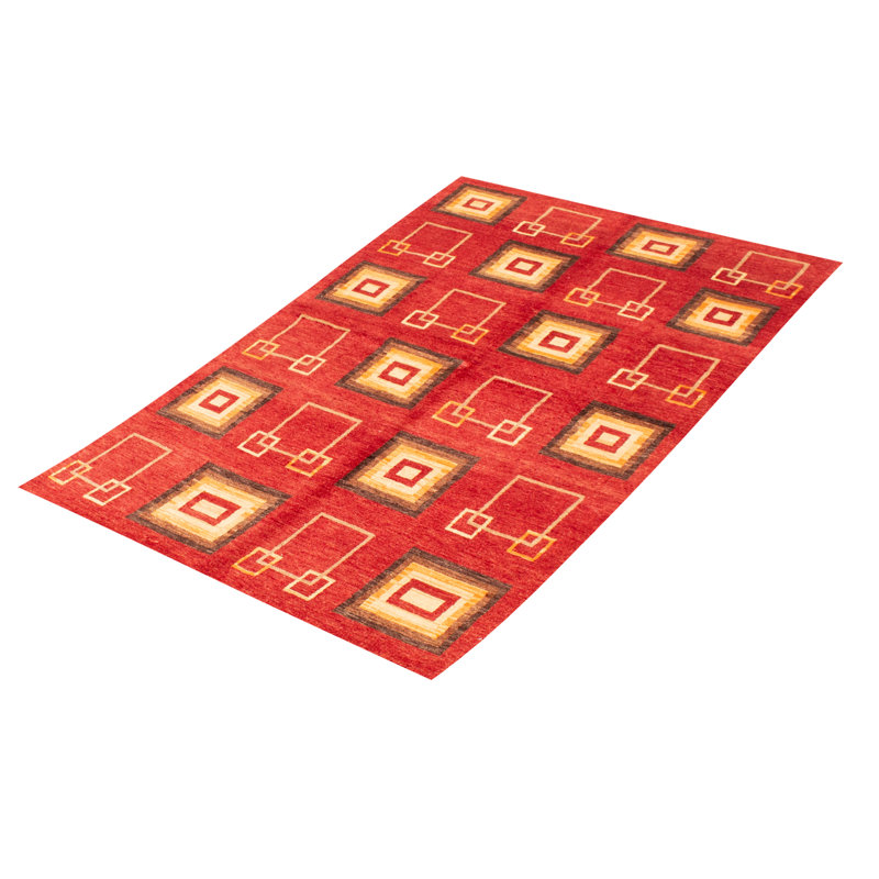 One-of-a-Kind 5'6" X 9'1" New Age Wool Area Rug in Dark Red