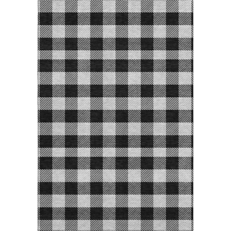 Premium Machine Washable Prisco Black Rug