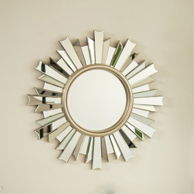 26'' Wall-mounted Sunburst-shaped PU Art Decorative Mirror