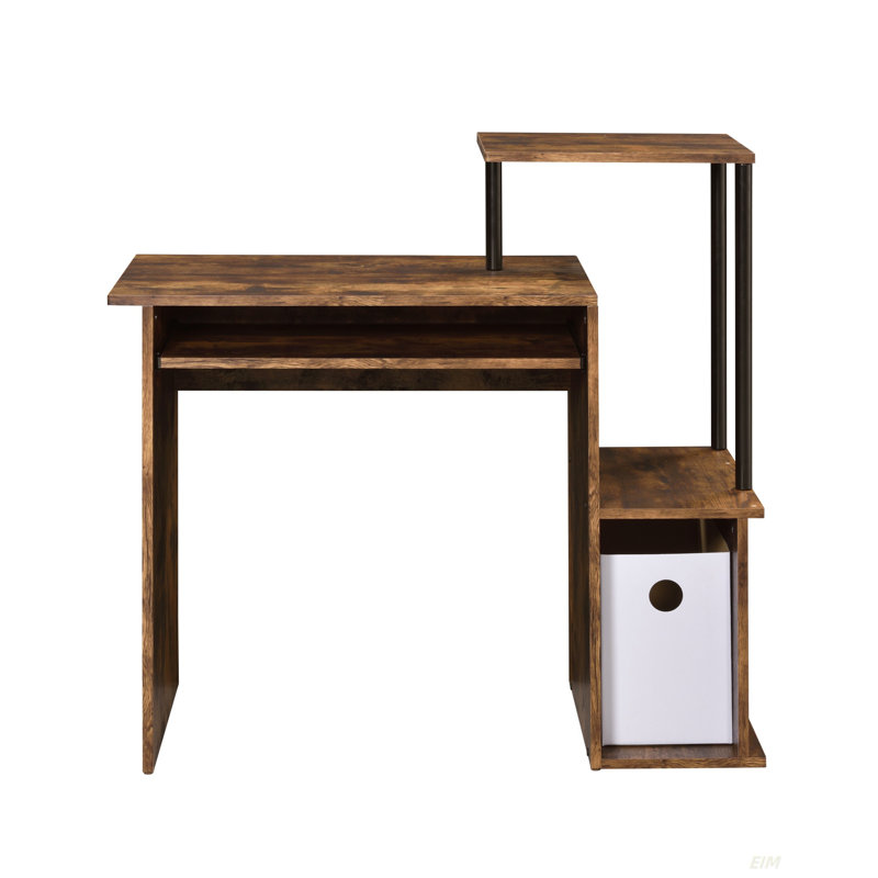Bureau d'ordinateur avec rangement Lyphre, Brun, H 34,5 po x l 37,5 po x P 16,5 po